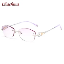 Бренд Chashma, цветные линзы, модная оправа для очков, lunette de vue femme, без оправы, титановые очки для женщин, lentes opticos mujer