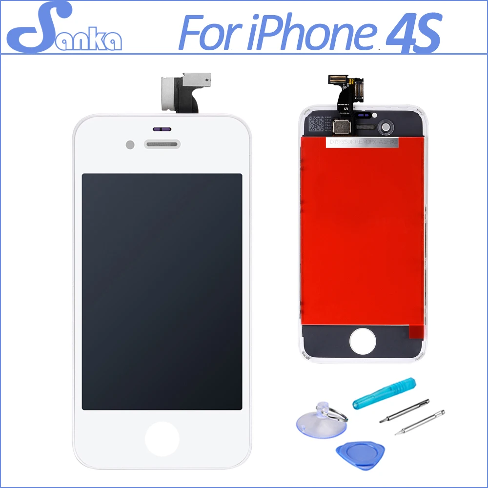 

Quality AAA Replacement LCD For iPhone 4S Screen Display Digitizer Touch Screen Assembly & Free Tools in White