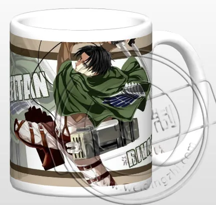 

New Attack on Titan Rivai Ceramic Coffee Mug White Color Or Color Changed Cup