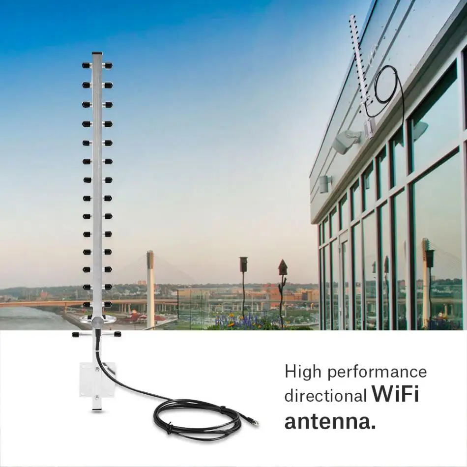 RP-SMA разъем 2,4 GHz 25dBi направленная беспроводная антенна WiFi маршрутизатор наружный 2 м кабель