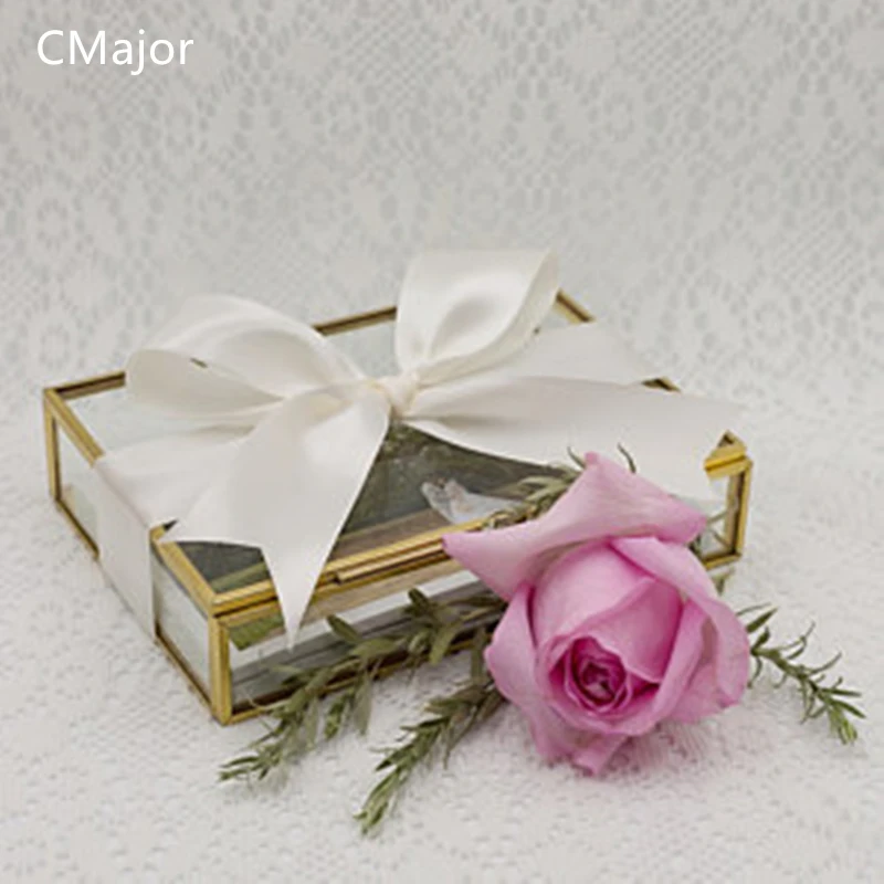 Здесь продается  CMajor Rectangle Shaped Clear Glass Photo Display Boxes Handmade Jewelry Holder Lead Free Food Grade Trinket Collection  Ювелирные изделия и часы