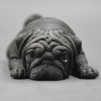 Имитация животных собака милый щенок статуя Мопс креативное украшение дома резиновая фигурка героя Коллекционная модель игрушки 15 см коробка P1570