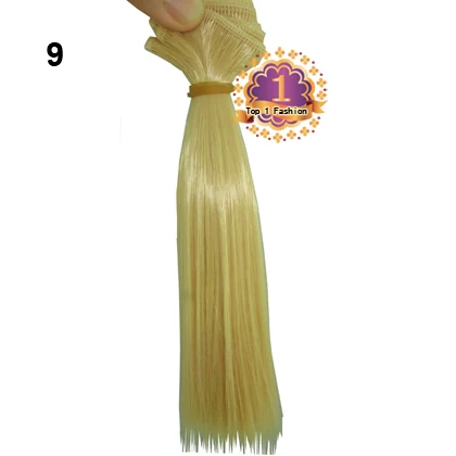 factory offer 15cm Straight brown falxen black khaki natural color BJD straight Doll Wigs hair for 1/3 1/4 BJD diy 8