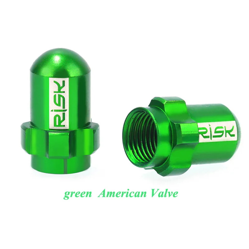Green American Valve Светильник с риском, алюминиевая крышка клапана Presta/Schrader для горного велосипеда, шоссейного велосипеда, шины для шин, французские/американские крышки клапана - Цвет: Green American Valve