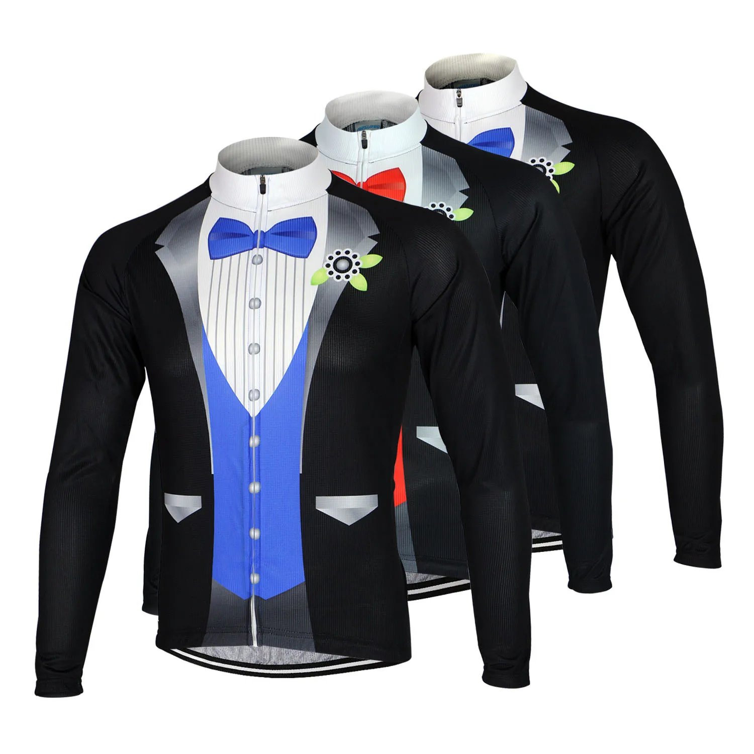 2016 New Cycling Jersey Long Sleeve Tie Pattern Printing Bike Jersey