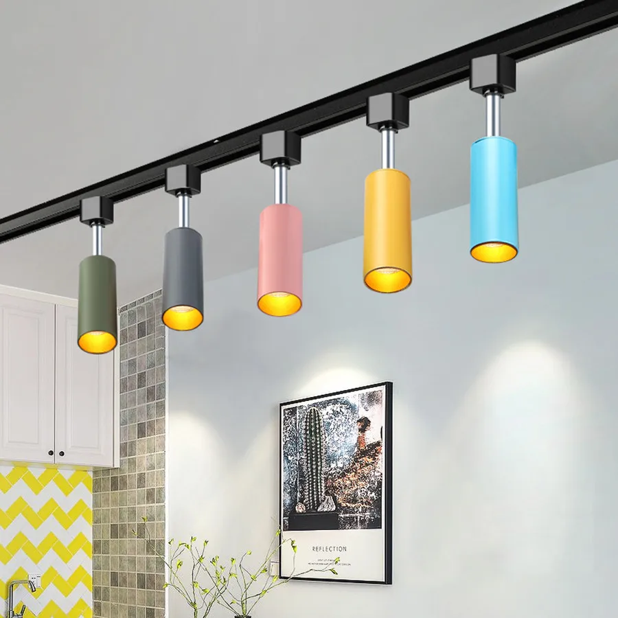

Thrisdar Nordic Led Track Light 360+180 Angle Rotatable Coffee Shop Clothing Store Rail Track Spotlight Cabinet LED Spotlight