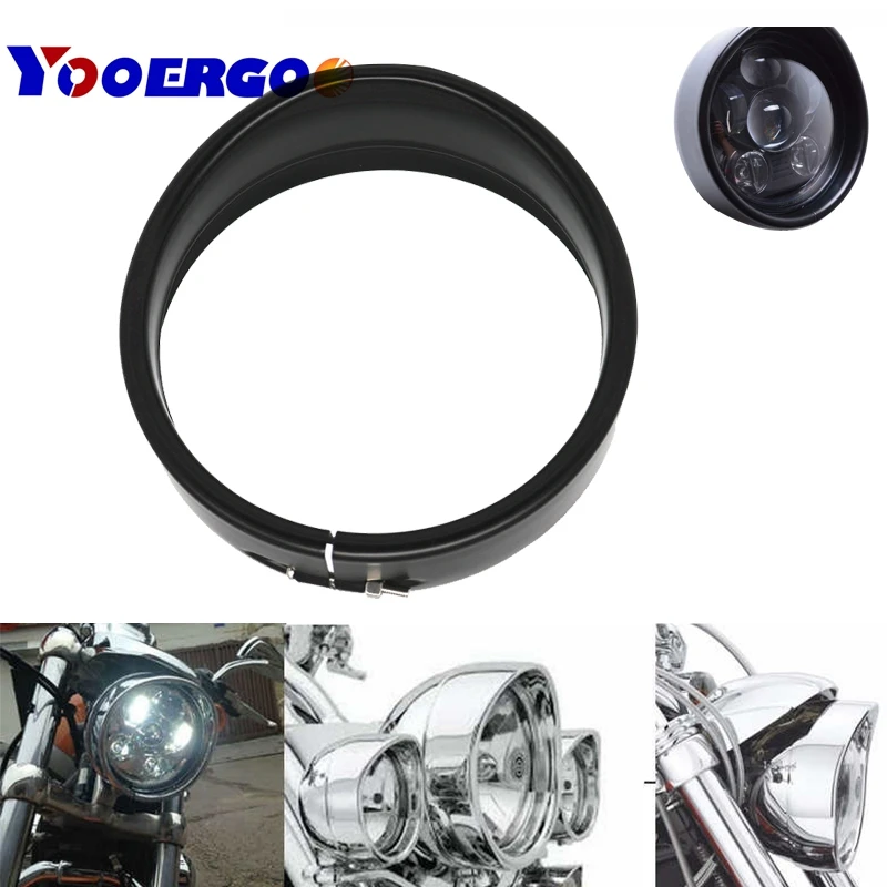 

Motorcycle accessories 5.75 inch LED Headlight Trim Ring 69735-05 5 3/4" inch Headlamp Visor for sportster 883