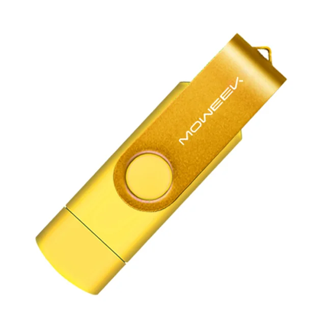 Moweek USB флешка cle usb 2,0 stick 6 4G otg Флеш накопитель смартфон флешки 4G 8 г 16 г 32 г 128 г устройств хранения для подарка - Цвет: Yellow