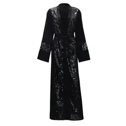 Плюс размеры женские кимоно Mujer Vetement Femme 2019 Длинные блестками кимоно кардиган Roupa Женская одежда корейской моды костюмы