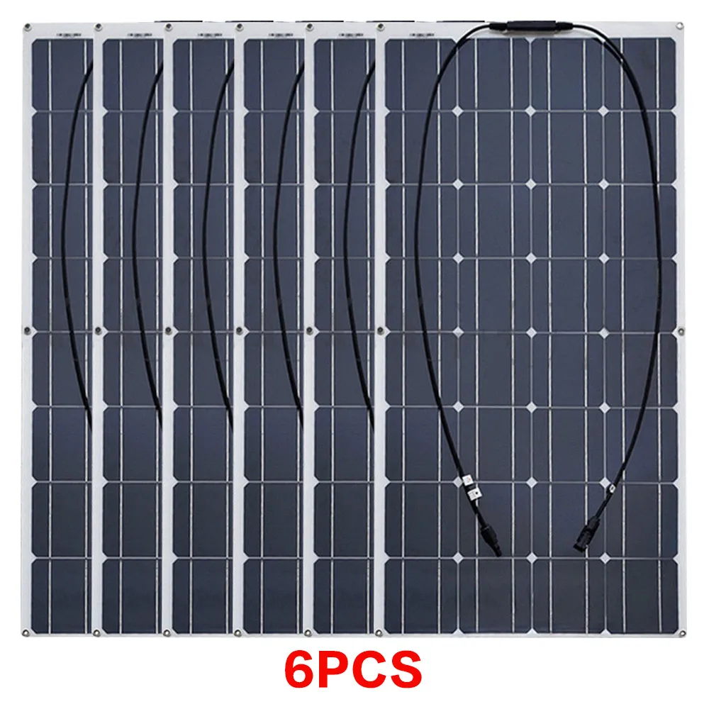 BOGUANG гибкие солнечные панели солнечных батарей 100W 200w 400w 600w 800w 1000w 12V 24V система решетки из Китая - Цвет: 6 pcs solar panel