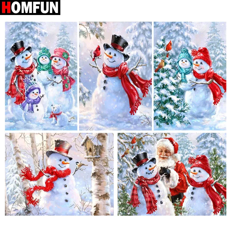 HOMFUN Full Square/Round Drill 5D DIY Diamond Painting &quotCartoon snowman&quot 3D Embroidery Cross Stitch Home Decor Gift | Дом и сад