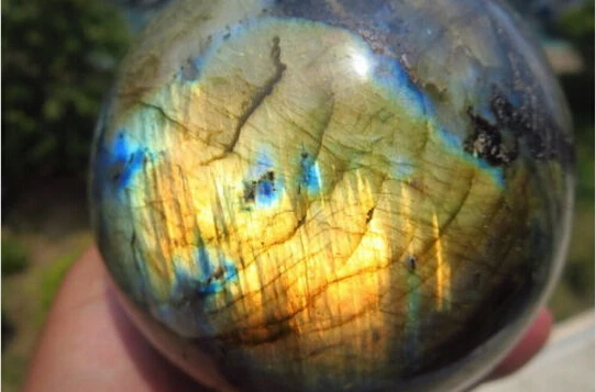 

A 427Natural Labradorite Quartz Crystal Sphere Ball Healing Madagascar (0601)