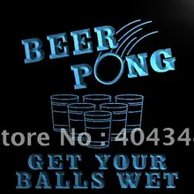 LB939-пивной понг получить ваши шары влажный светодиодный неоновый свет знак