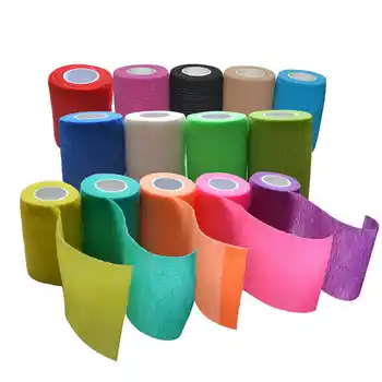 48pcs/Lot 7.5cm x 4.5m Self Adhesive Adherent Wrap elastic Nonwoven Cohesive Bandage sports protection