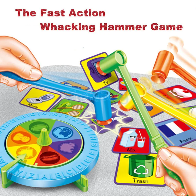 

Kids Hammering Card Board Game English Word & Picture Early Learning & Educational Toys Plastic Desctop Hammer Interactive Toys