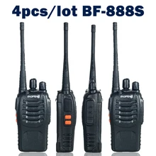 4 шт./лот Baofeng bf-888s Двухстороннее Радио bf-888s Walkie Talkie Двухдиапазонный 5 Вт Ручной Pofung 400-470 МГц UHF Радио Сканер