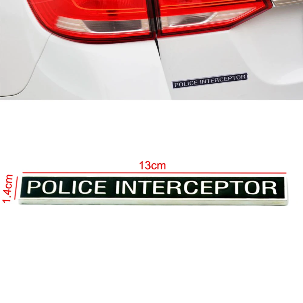 JEAZEA New POLICE INTERCEPTOR Zinc Alloy Emblem Badge Car Trunk Sticker Fit for Ford Car Styling -11
