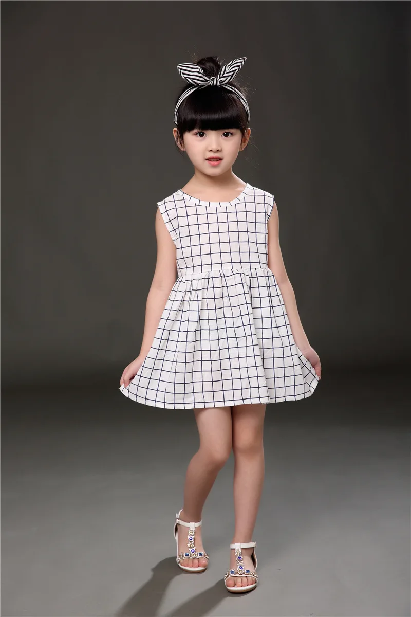

Cute Dear Newborn Baby Girl Toddler Infant Plaids Princess Dress Summer Outfit Girls Dresses 6-36M Vestidos BB Kids Clothes
