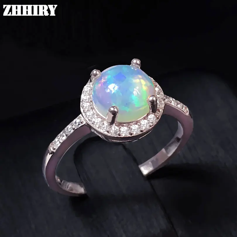

Natural Opal ring Real gemstone ring genuine 925 sterling silver rings woman jewelry