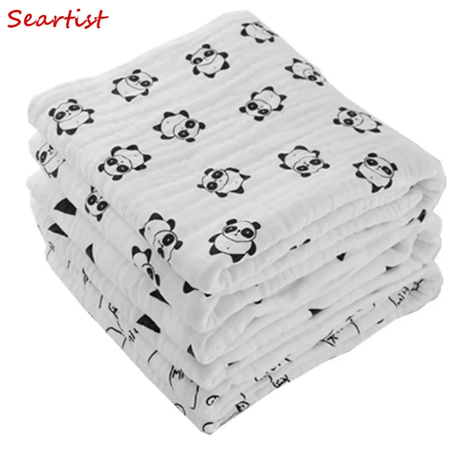 

Seartist Newborn Muslin Blanket Infant 100% Cotton 6 Layers Gauze Bath Towel Baby Swaddle Blankets Hold Wraps 2018 New 17