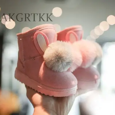 

Winter 2018 new snow boots girls add fleece and thicken warm princess style ankle bootsRubber sole is antiskid and wear-resistan