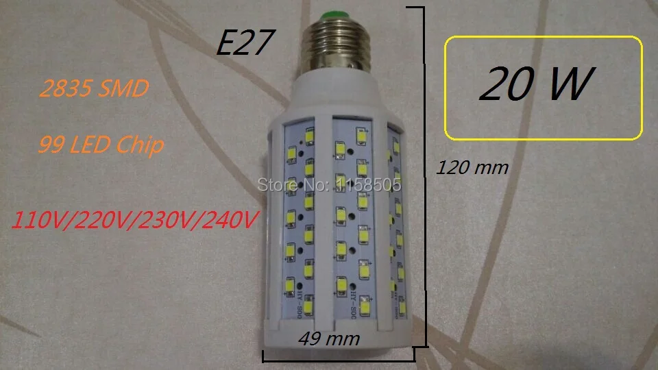 НОВЫЙ 20 Вт E27 B22 E14 СВЕТОДИОДНЫЕ Лампы 99 Чип SMD 2835 LED свет Кукурузы лампа 110 В 220