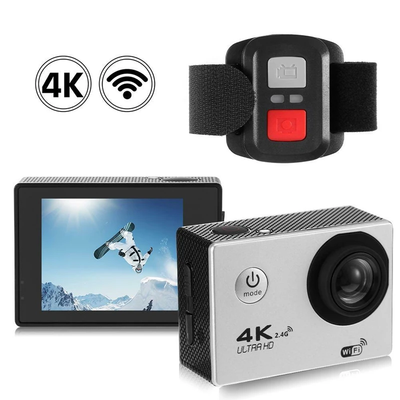4K Wifi Экшн-камера 1080P Hd 16Mp камера на шлем Водонепроницаемая Dv с дистанционным управлением спортивная видео Dvr белая