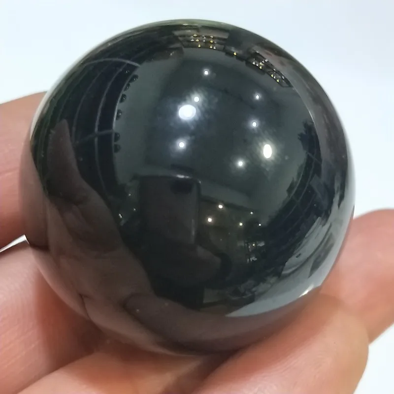 DHXYZB 40mm Natural black obsidian sphere crystal Quartz Globe Ball Rock stone and Mineral Chakra Reiki Healing Home decoration | Дом и сад