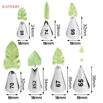 

6 Style Leaf Tip Piping Nozzles Stainless Steel Icing Pastry Cake Decorating Tool