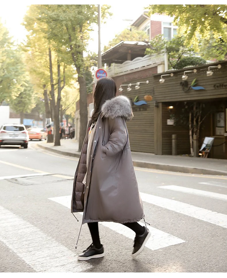 Зимняя женская куртка размера плюс, толстая, с капюшоном, большой меховой воротник, хлопковое пальто, больше размера d, женская зимняя верхняя одежда, парки, длинная теплая одежда