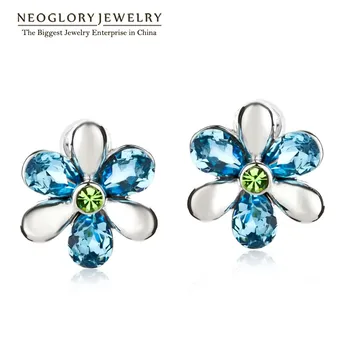 

Neoglory Nickel Free Alloy Austrian Crystal Rhinestone Flower Stud Earrings for Women 2020 New Fashion Jewelry QC JS3 Flo-b