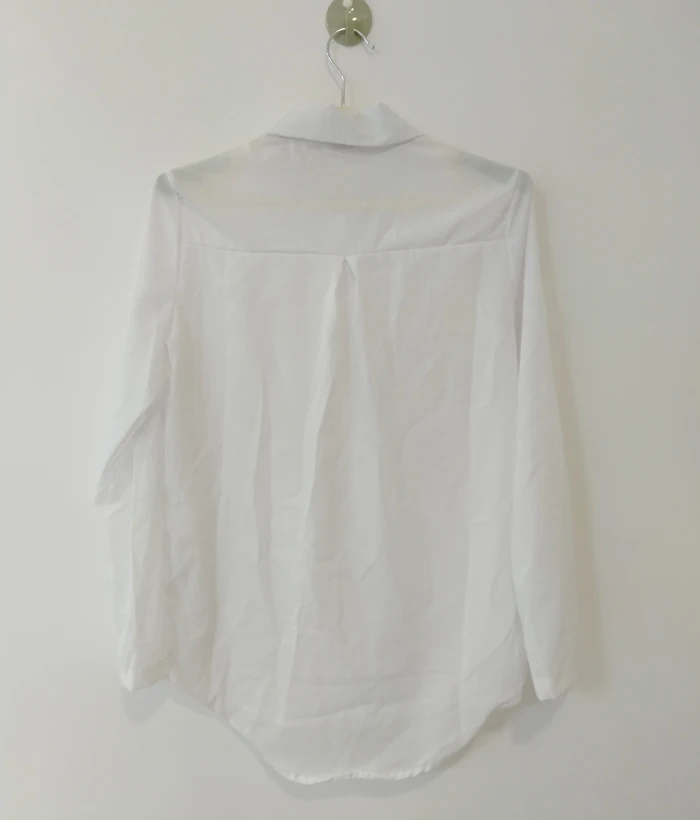 Ladies White Long Sleeve Chiffon Shirt Black Long Tops Women New Turn Down Collar Shirt Blouse Button Office Workwear Shirts Top 33