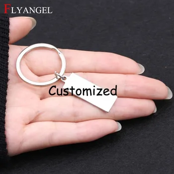 

Custom Keyring Engraved Name,Date,Sentence, Printed Text Customized Gift For Friend Father Mom Women Keychain Fashion Jewelry