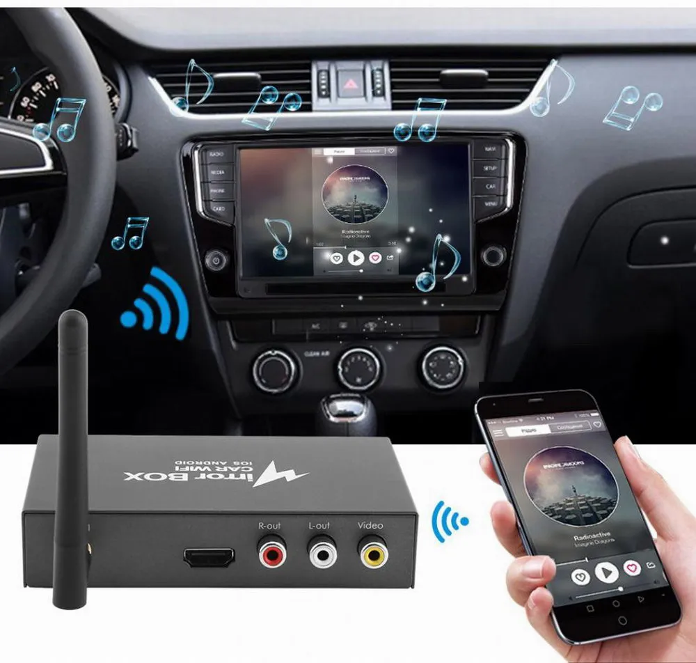 Автомобильное Зеркало Ссылка WiFi Airplay дисплей ключ коробка умный экран зеркальный конвертер Универсальный для Android+ iOS мобильный телефон