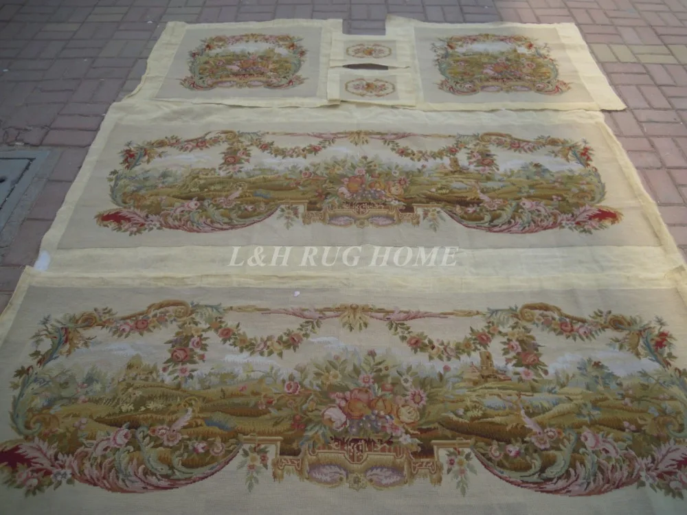 Французский Aubusson ручной wovesofa и чехол для стула комплект 1:4 с руками