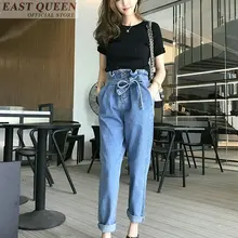 Джинсы бойфренда для женщин Высокая талия трусики повседневные шаровары женские модные женские джинсовые брюки AA3522
