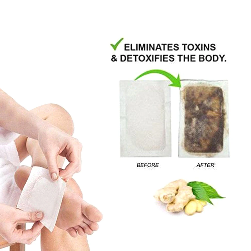 10Pcs Organic Ginger Detox Foot Patch Lose Weight Foot Care Relief Stress Health Detoxing Foot Spa Old Beijing Foot Pads TSLM2