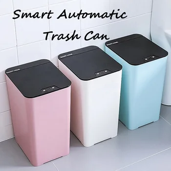 

12/14L Smart Trash Can Automatic Touchless Intelligent Induction Motion Sensor Creative Household Toilet Dustbin Large Capacity