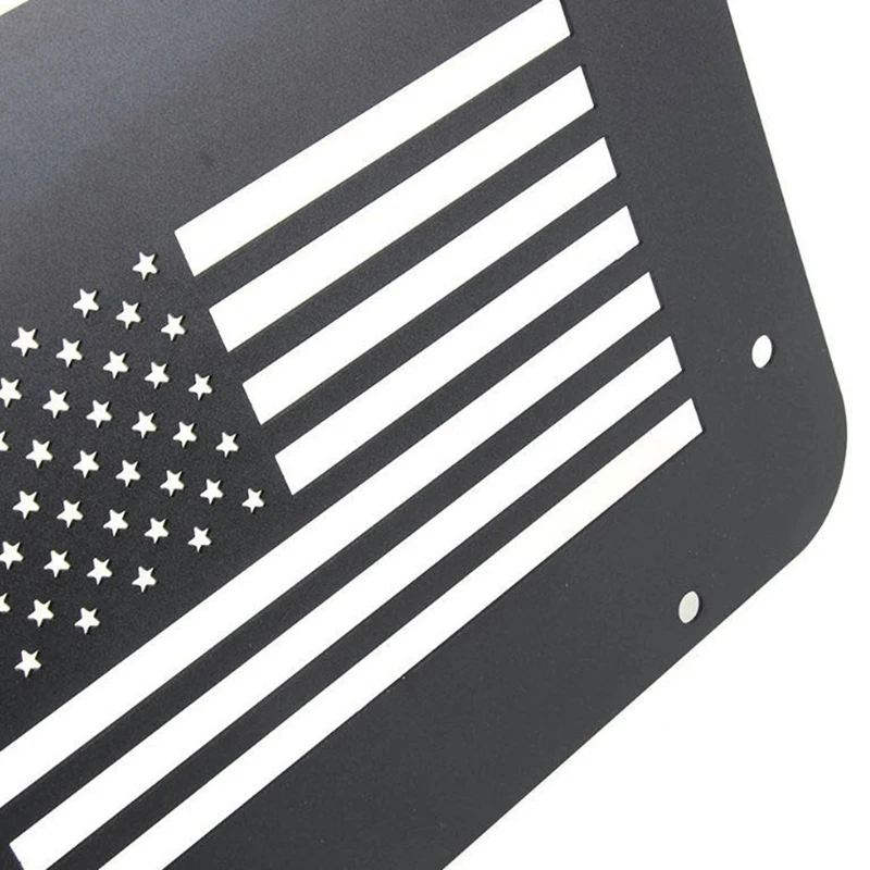 Black Steel Tailgate Vent-Plate Cover for 2007- Jeep Wrangler Jk& Unlimited(Usa Flag