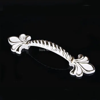 

96mm Cabinet Handles Palace Euro-Style Furniture Ivory with 24K Golden Knobs Closet Door Handle Drawer Pulls Bars