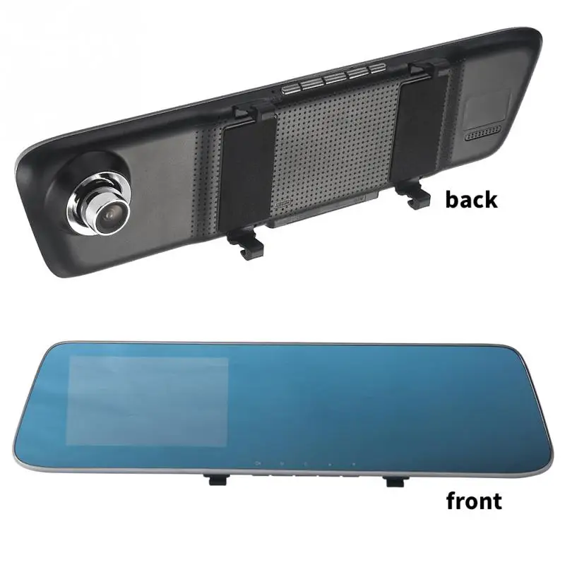 

4.3inch Double Record Car Dash Camera HD Carcorder Warning Speed Rearview Mirror Video Recorder With Night Vision Q1