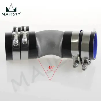 

BLACK 63mm 2.5" Cast Aluminum 45 Degree Elbow Pipe Turbo Intercooler+ silicone hose kit
