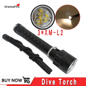 

Diving For Flashlight Torch 3*XM L2 3200lums Dive torch 200M Underwater Waterproof Tactical led Flashlights Lantern lamp