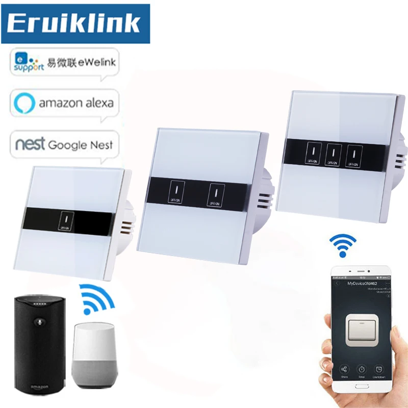 

EU/UK Standard Wifi Touch Switch,eWelink APP Remote Control Light Switch via Android/IOS for Smart Home Wall switch