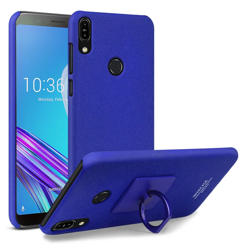 IMAK для Asus zenfone MAX Pro M1 ZB601KL ZB602KL X00TD чехол ковбой Телефон Стенд задняя крышка ZB601KL ZB602KL чехол с пленкой - Цвет: Blue-Matte