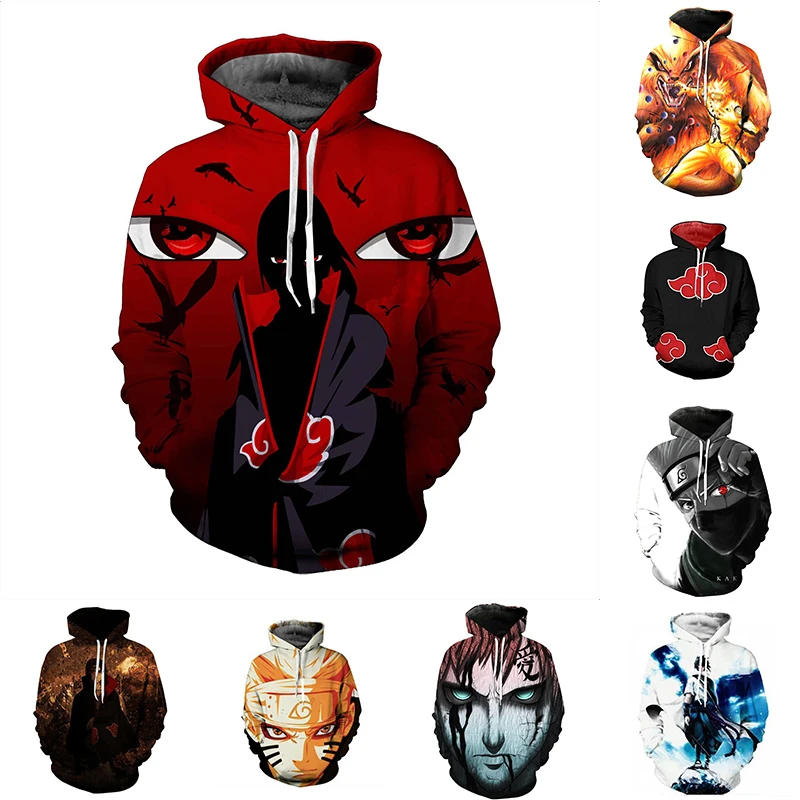 

Japanese anime NARUTO Hoodies Zipper Clothing hooded sweatshirt Unisex Adult Clothing hoodie Coat Jacket Tops plus size hoodie