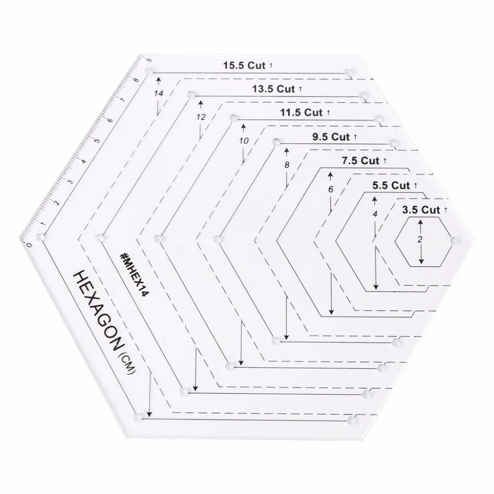 

Hexagon Quilting Ruler Patchwork Plastic Template DIY Sewing Tools Useful Hot Sale