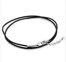 TJP fashion simple fine jewelry jewelry men and women necklace slim necklace leather rope 1.4 and 1.8mm adjustable length