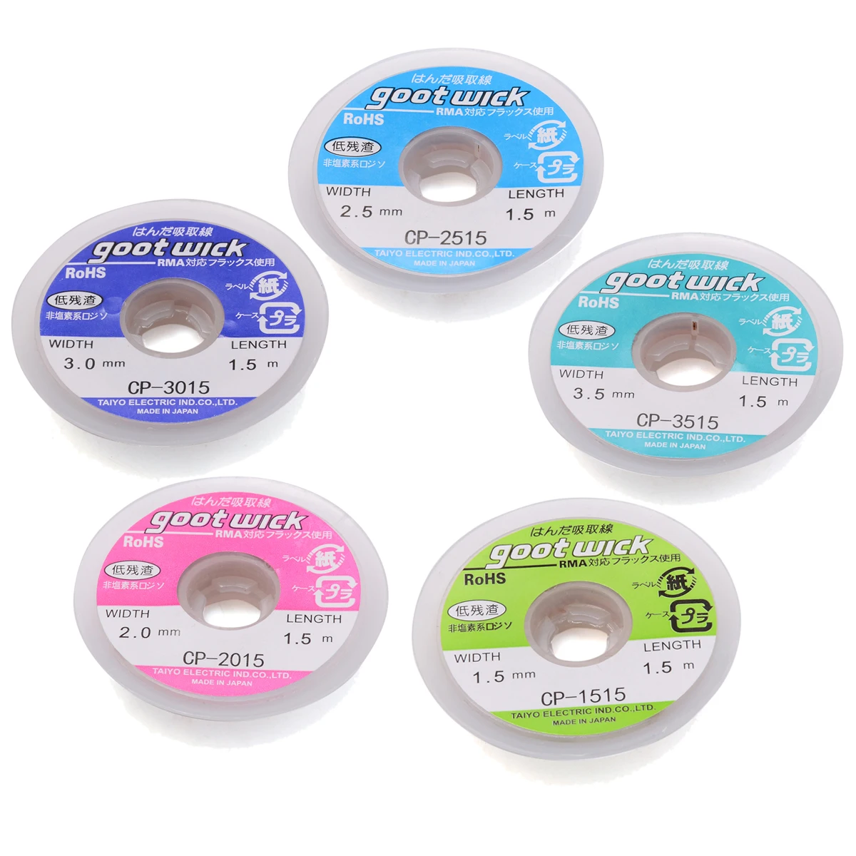 5pcs BGA Desoldering Wire WL-1515/2015/2515/3015/3515 Desoldering Braid Solder Tin Remover Wick Mayitr Soldering Accessory