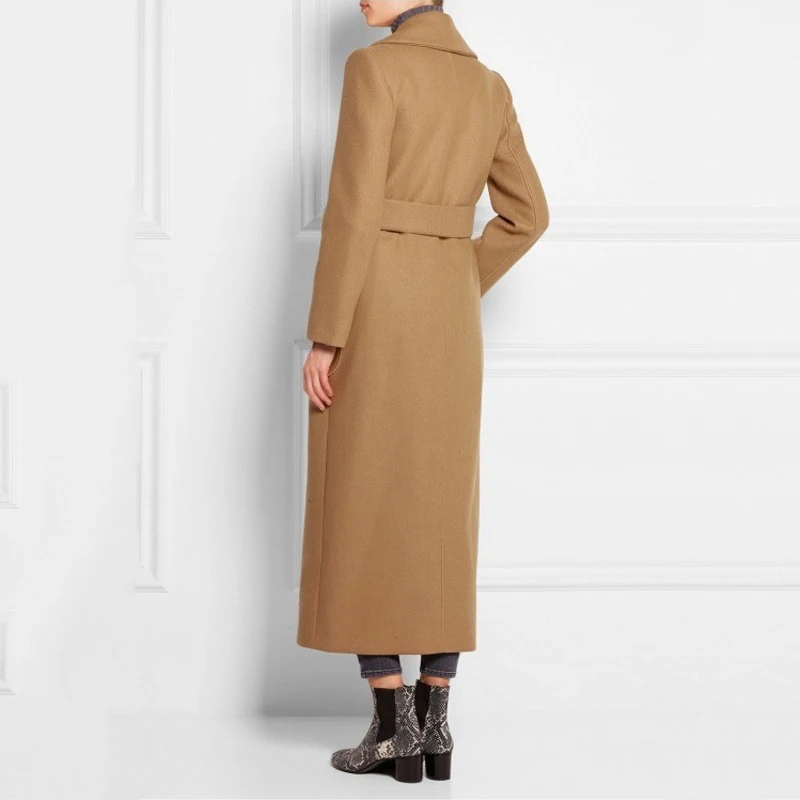 Manteau Pour Manteaux Laine Haute Qualité Camel Femmes D'hiver Longue En Outwear Mélanges Cachemire Camkemsey 2018 Élégante UwHHq